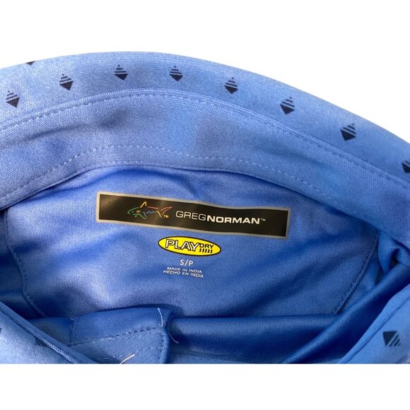 Greg Norman Mens Robin Blue Polo Shirt S Small  Moisture-Wicking UPF 30+ Protect - Picture 3 of 4